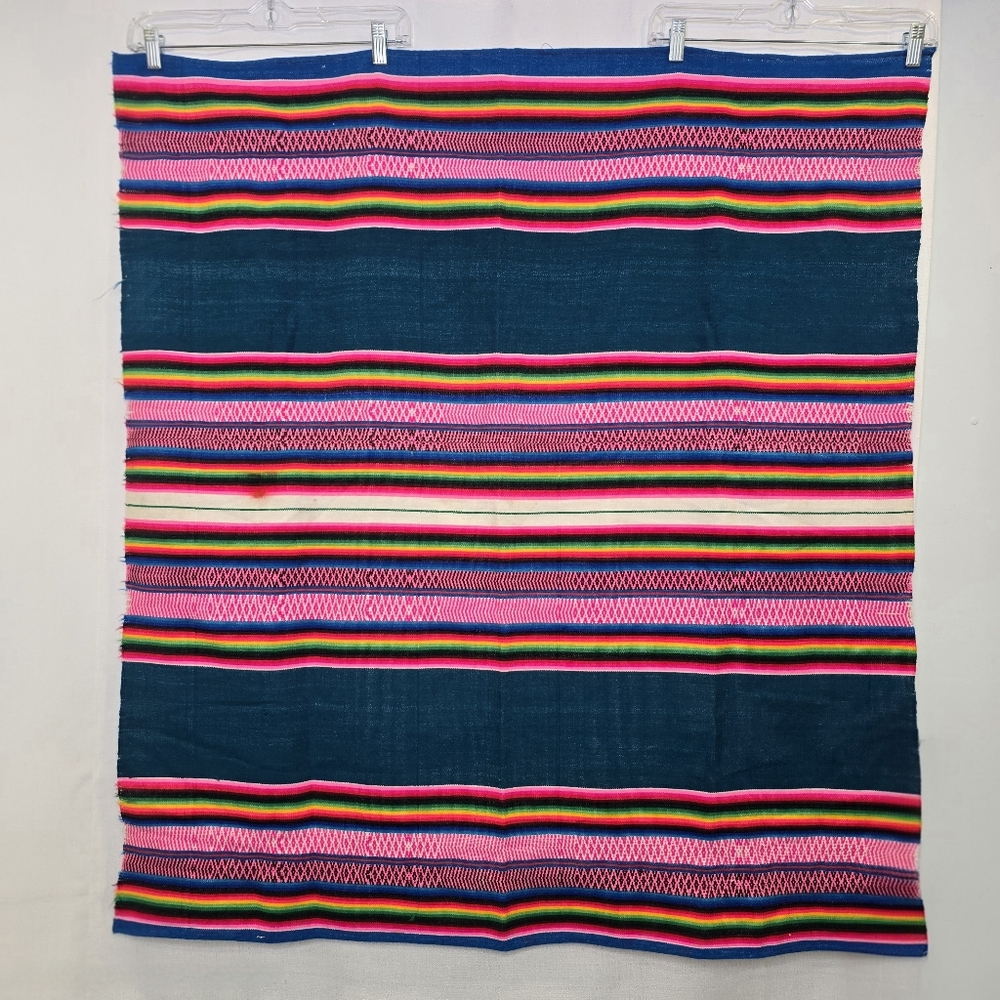 Vintage Serape‎ Blanket Woven Stripes Southwest Andean Latin South American